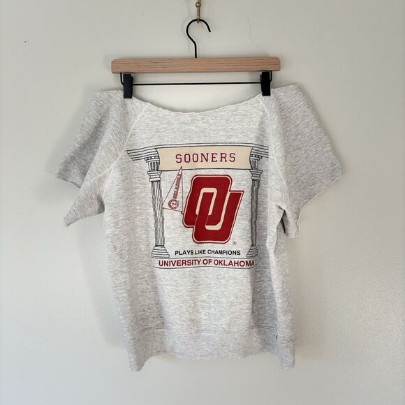 Vintage 80s Discus Athletic Sweatshirt OU Oklahoma Sooners Football Medium USA - Picture 1 of 16